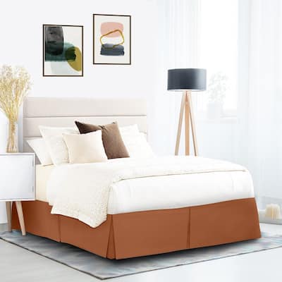 Nestl Pleated 14 inch Tailored Drop Bed Skirt - Soft Double Brushed Premium Microfiber Ruffle Bed Skirt
