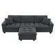 preview thumbnail 13 of 55, Roomfitters 100 x 59" Modern Convertible L-Shaped Sectional Sofa with Free Pillows, 4-Seat Suede Velvet Sleeper Sofa