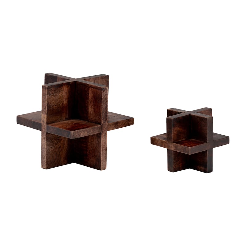 Sagebrook Home Neutral Cross Wooden Orb Decorative Object
