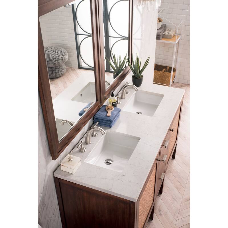James Martin Vanities Addison 60" Double Vanity, Mid Century Acacia