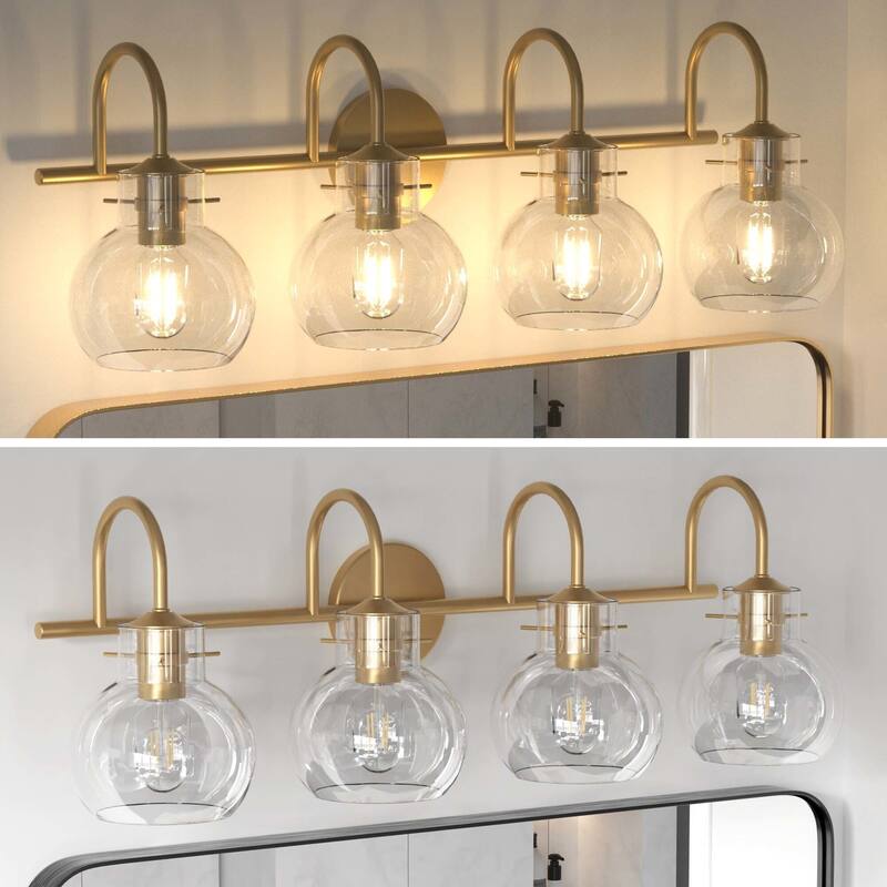 Modern Vanity Light with Clear Glass Globes in 2/3/4 Lights