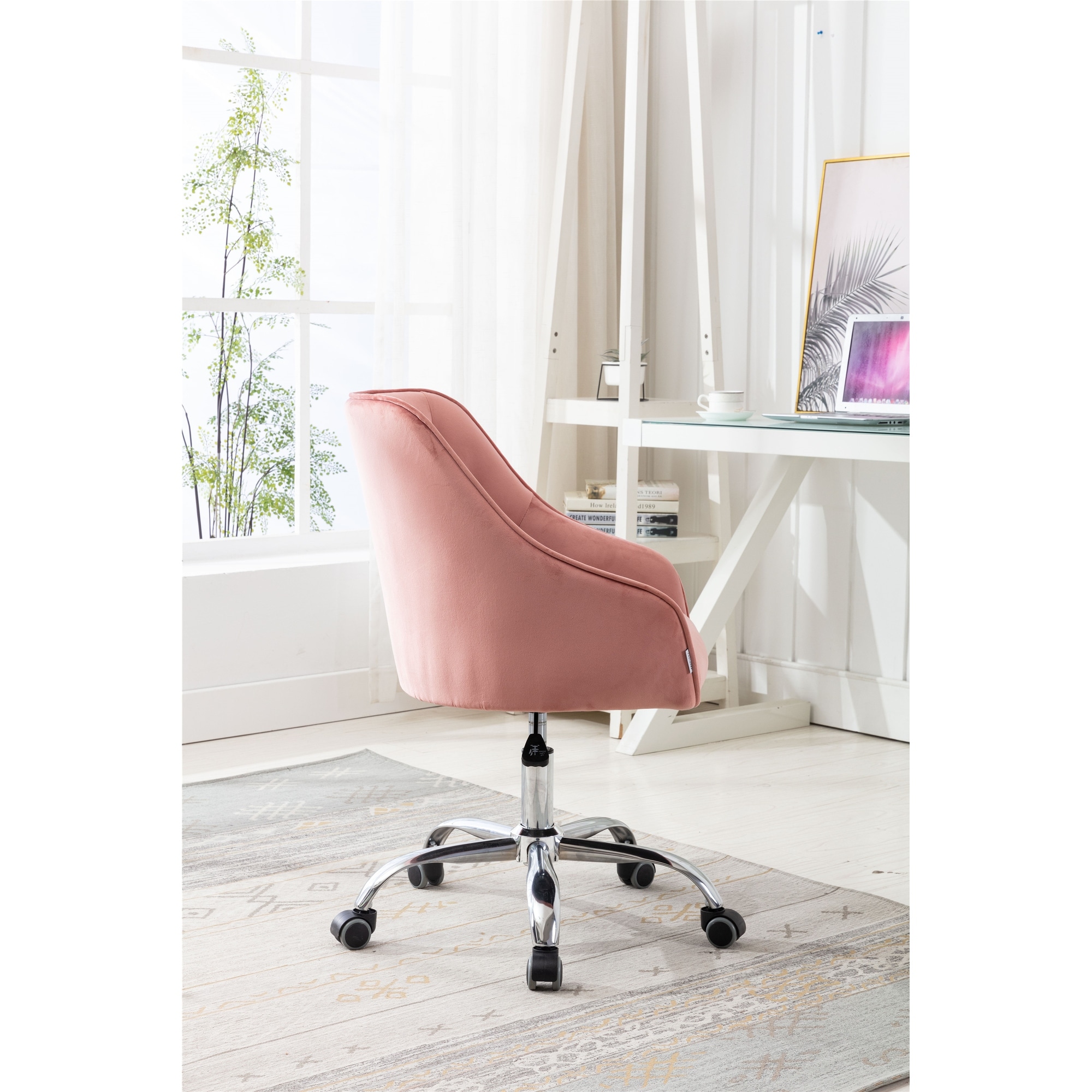 Home Office Chair with Wheels Armrests Shell Swivel Desk Chair