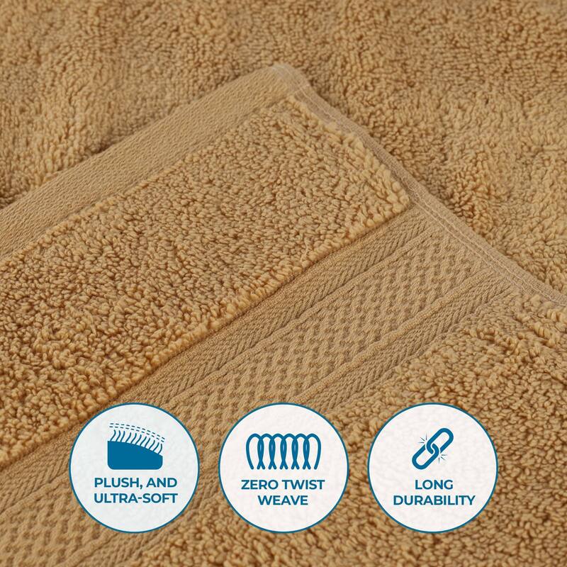Superior Chevron Zero Twist Solid and Jacquard Cotton Bath Sheet Set of 2