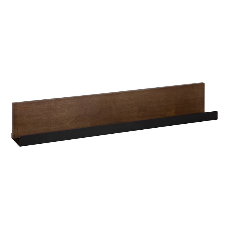 Kate and Laurel Ubbard Decorative Wall Shelf - 30x4 - 30x4 - Walnut Brown/Black