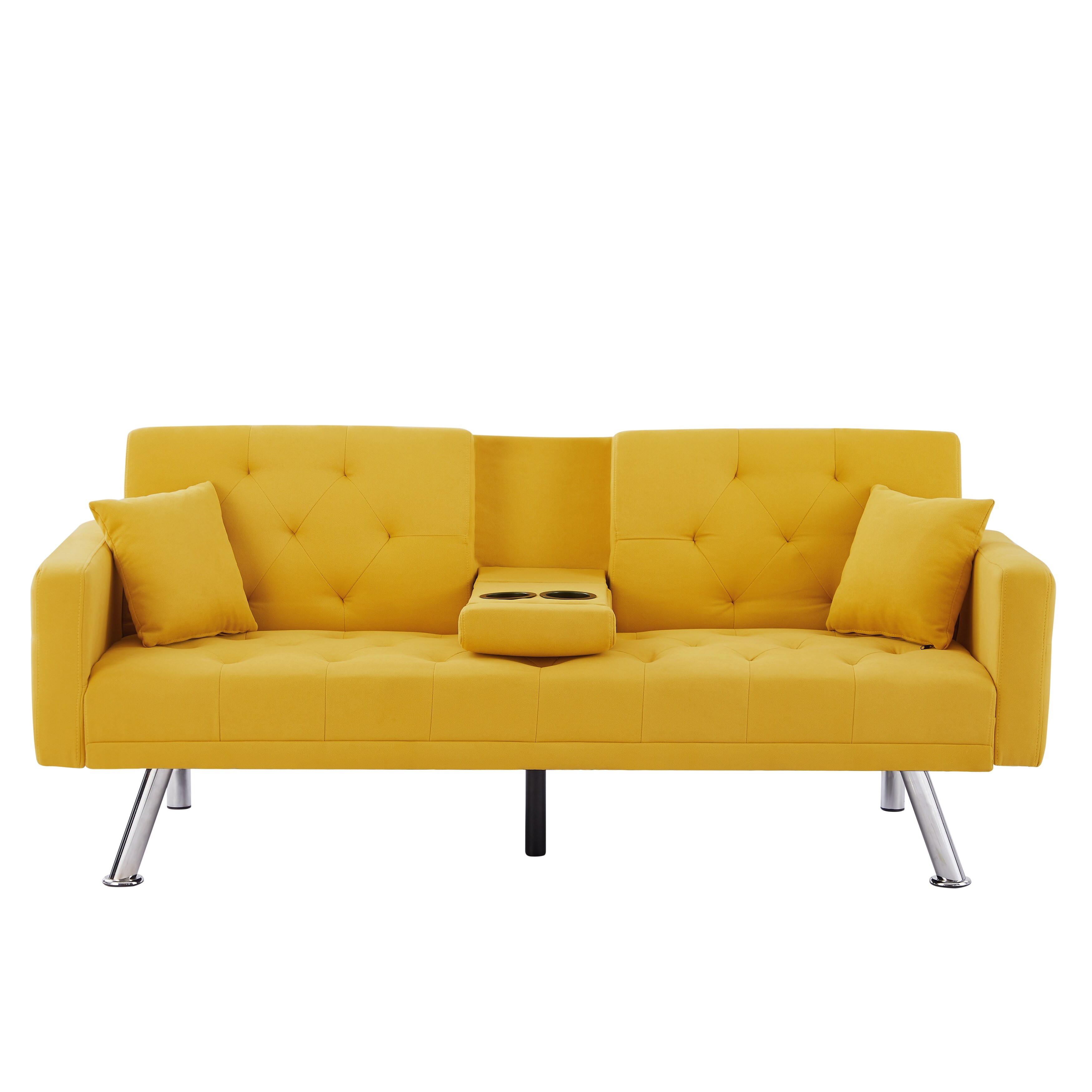 Convertible Sofa and Daybed with Square Arm Armrests & Multiple