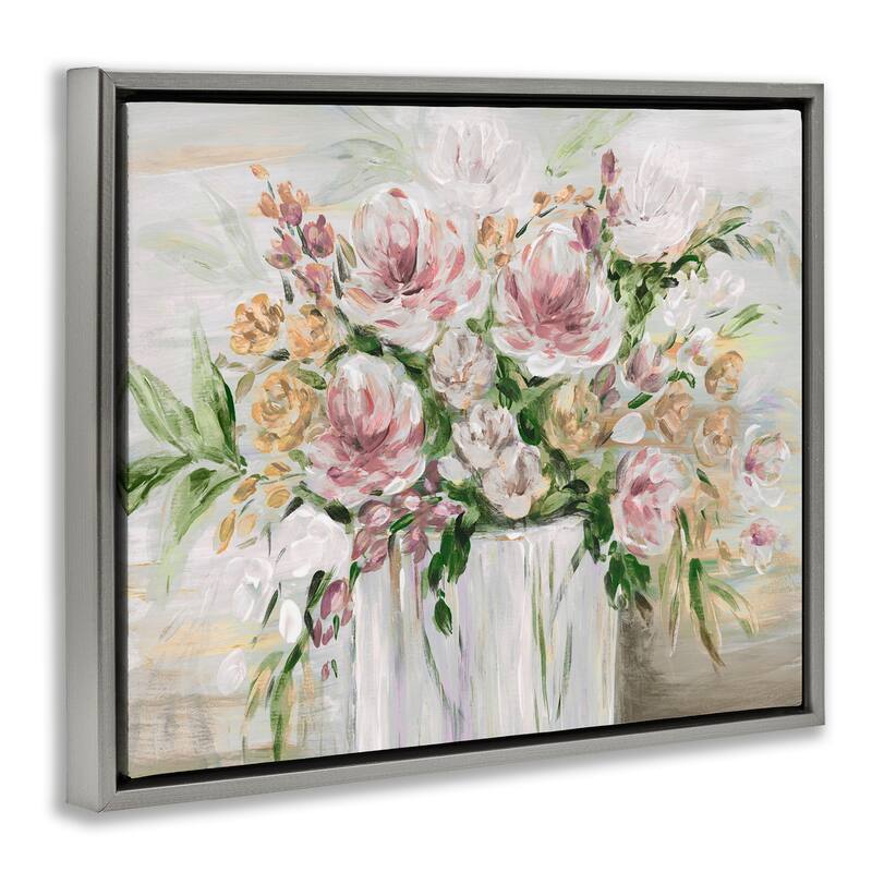 Stupell Country Style Floral Assortment Framed Floater Canvas Wall Art Design By Kristen Brockmon