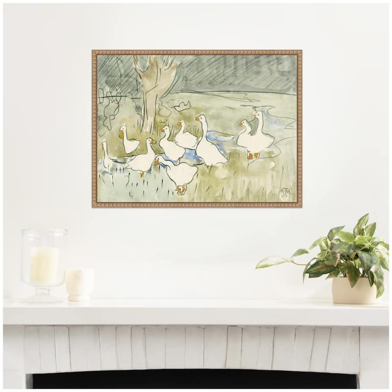 Kate and Laurel Ducks 1917 Theo van Hoytema by Nostalgia Prints Framed Canvas Wall Art Print