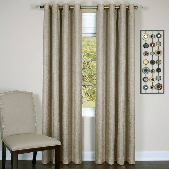 Copper Grove Sam Houston Taylor 8 Grommet Lined Window Curtain Panel - Tan - 63 Inches
