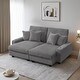 preview thumbnail 1 of 6, 74'' Wide Upholstered Chaise Lounge Loveseat with Adjustable Backrest Grey