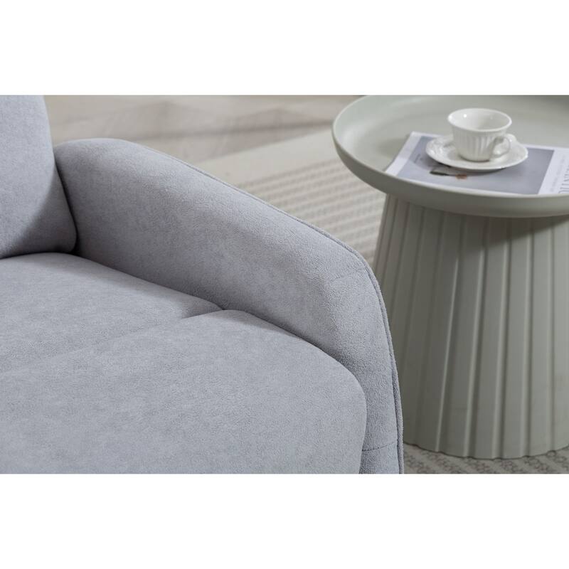 270° Swivel Glider Recliner with Heated Massage, 300LBS Velvet Recliner with Locking Handle & Deep Side Storage