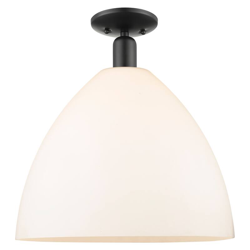 Innovations Lighting Endless Possibilities Arcadia - Bristol - 1 Light 16" Semi-Flush Mount - Matte White/Matte Black