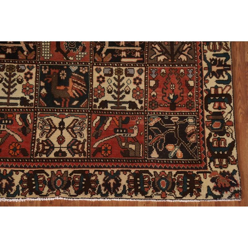 Garden Design Bakhtiari Persian Vintage Area Rug Handmade Wool Carpet - 5'0"x 9'0"