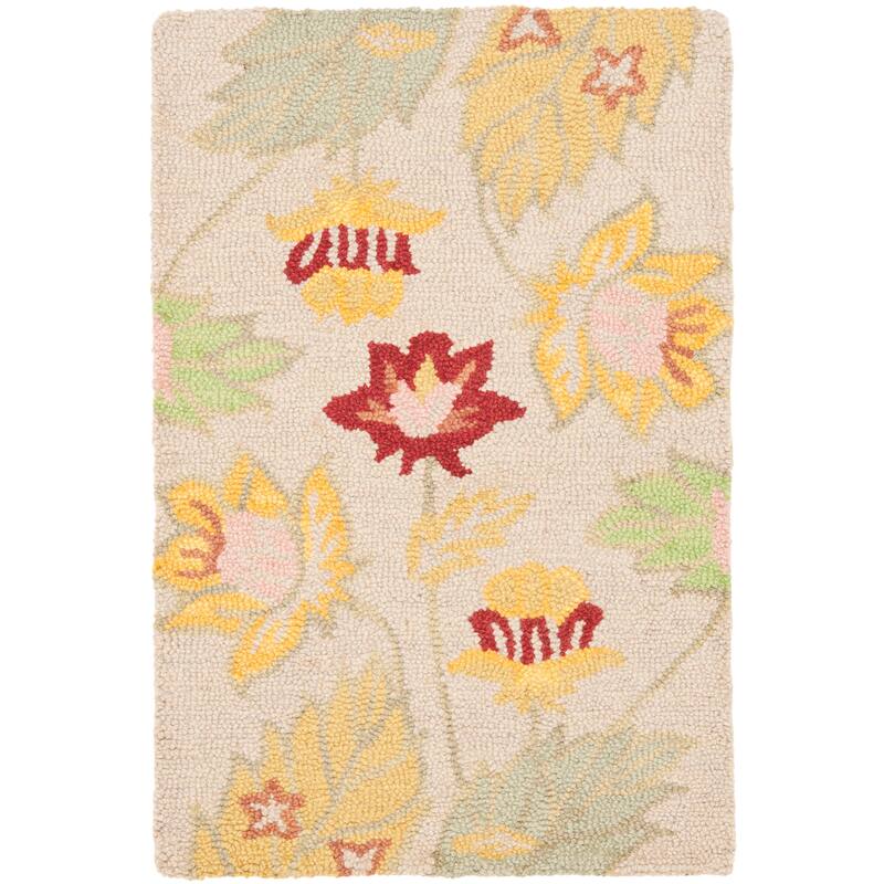 SAFAVIEH Handmade Blossom Nafsika Modern Floral Wool Rug - 2' x 3' - Ivory/Multi
