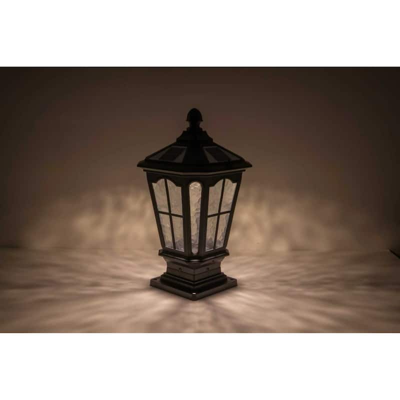 Garden Post Light Black Aluminum Outdoor Column Light, Retro Pillar Lantern European Table Lamp Post Light Post Light. - Black