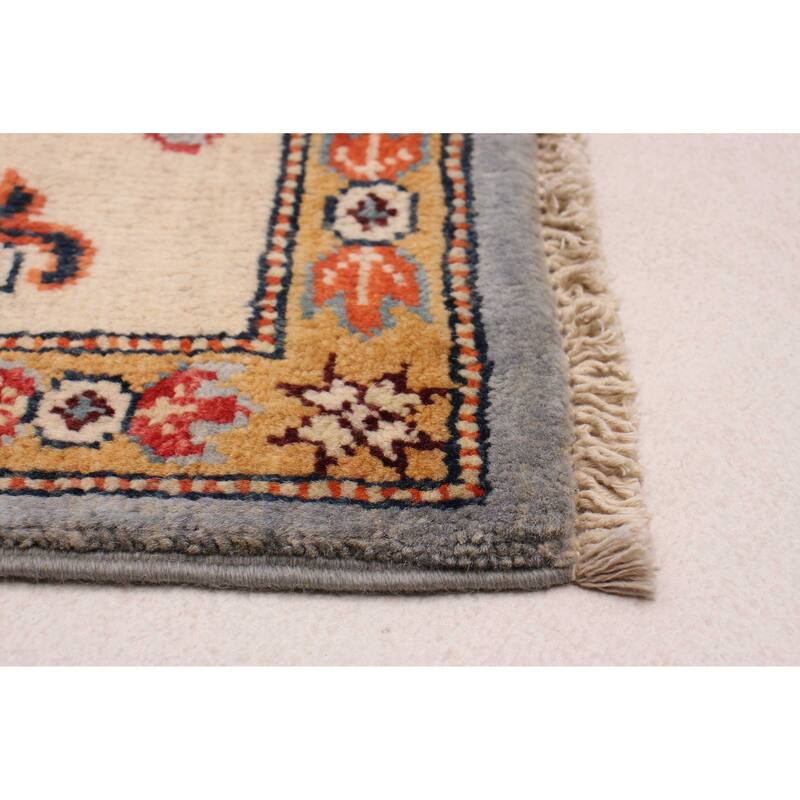 ECARPETGALLERY Hand-knotted Uzbek Ghazni Grey Wool Rug - 4'11 x 6'5