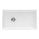preview thumbnail 5 of 6, Ruvati 30-inch Fireclay Farmhouse Offset Drain Kitchen Sink Single Bowl White - Left Drain -
