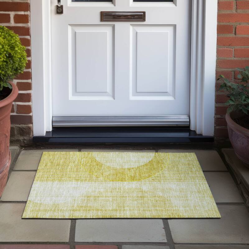 Machine Washable Indoor/ Outdoor Chantille Contemporary Geo Rug