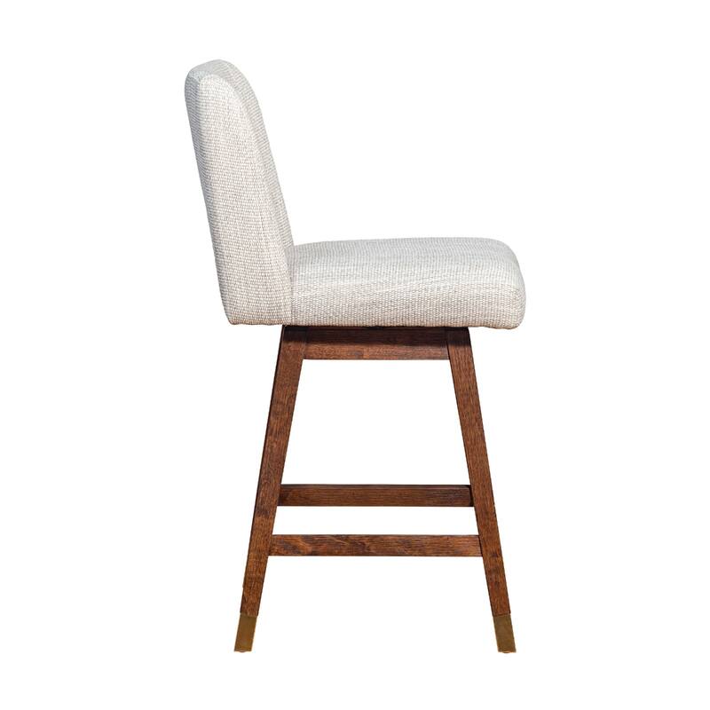 Full Back Swivel Counter Height Bar Stool with Armrest and Foam Cushion Seat Wood Frame for Kitchen