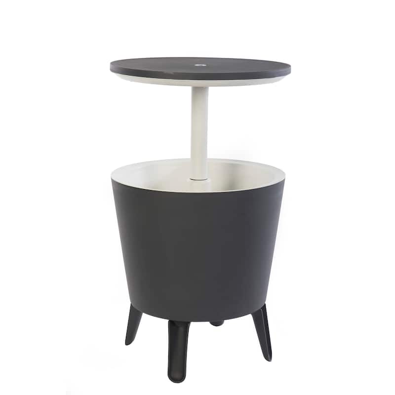Keter Cool Bar Indoor Outdoor Patio Beverage Cooler and Bar Pop-Up Side Table