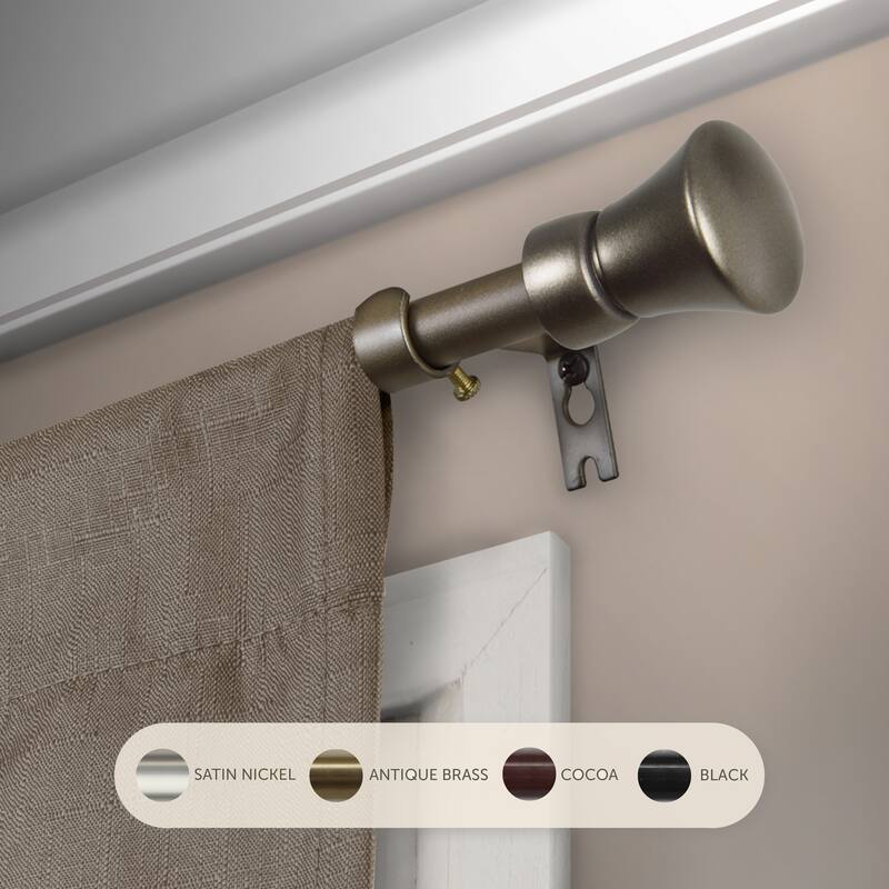 InStyleDesign Demi Adjustable Curtain Rod - 28 to 48 inches - Antique Gold