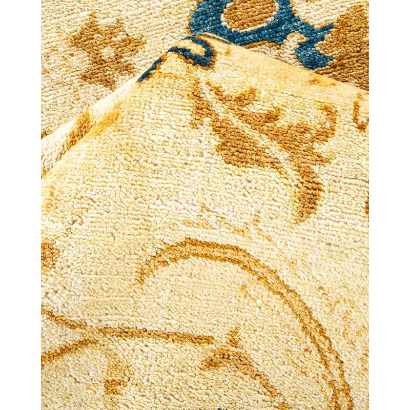 Overton Eclectic, One-of-a-Kind Hand-Knotted Area Rug - Ivory, 8' 10" x 11' 8" - 8' 10" x 11' 8"