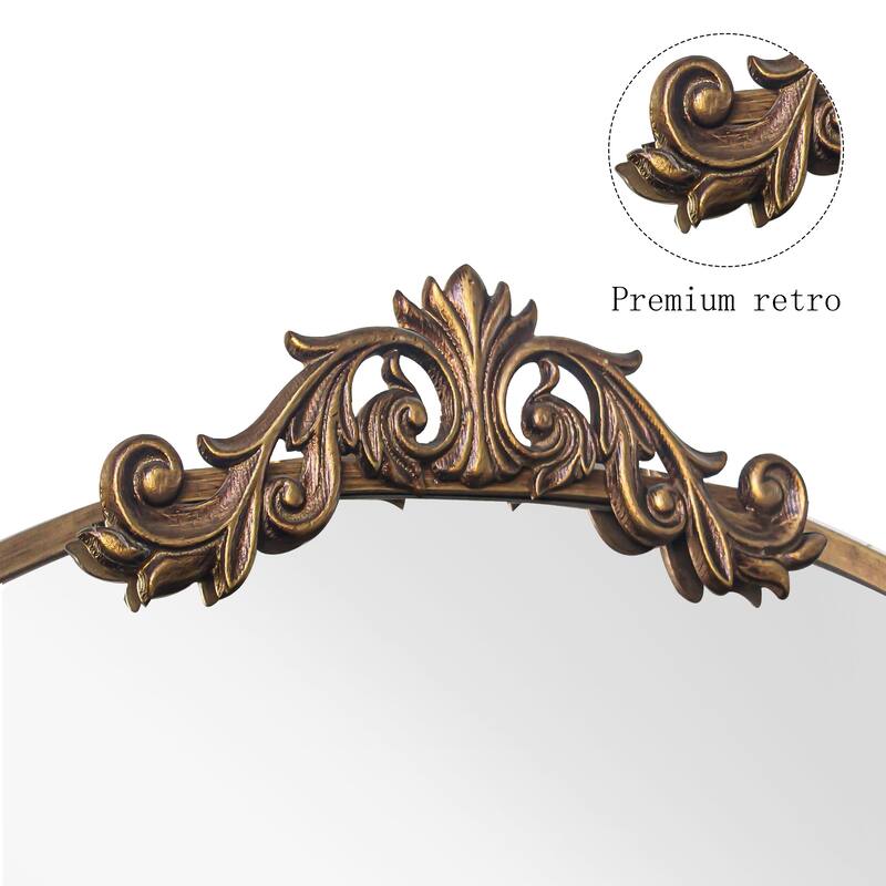 Classic Antique Arched Mirror Hanging or Leaning Against Wall