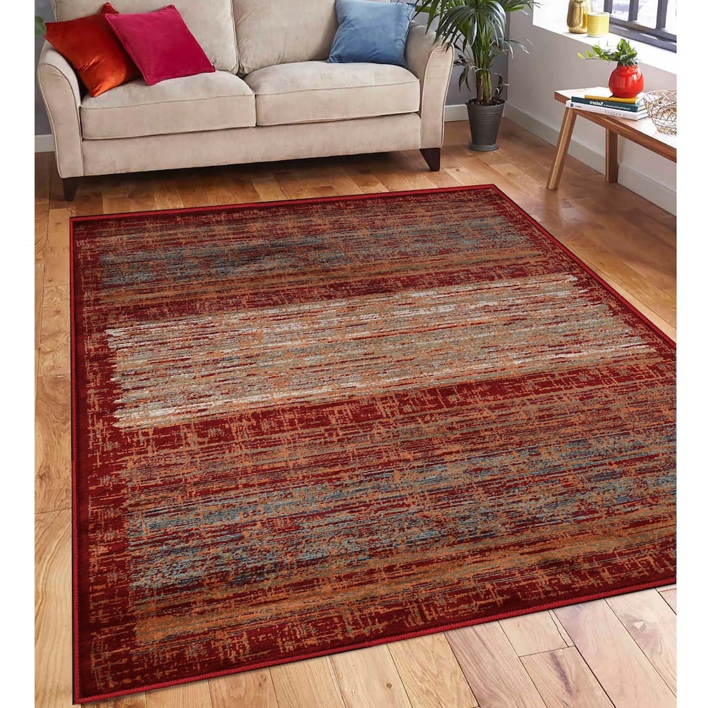 Rustic Farmhouse Striped Indoor Runner or Area Rug by Superior