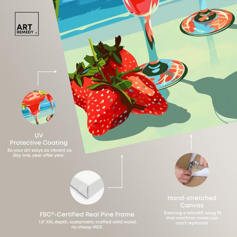 Strawberry Daiquri Breeze Canvas by Art Remedy, Gallery Wrapped