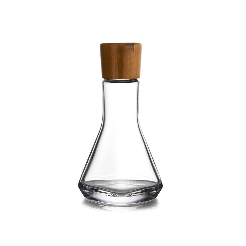 Nambe Vie Wine Decanter with Acacia Stopper - 10-Inch - 10-Inch - Clear/Acacia Wood