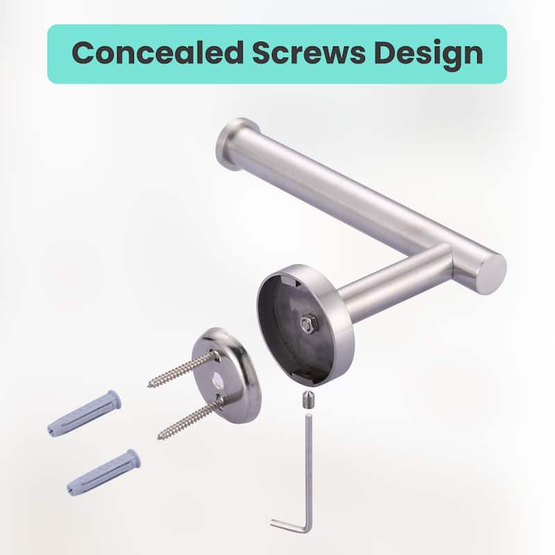 WOWOW Wall Mount Stainless Steel Single Arm Toilet Paper Holder