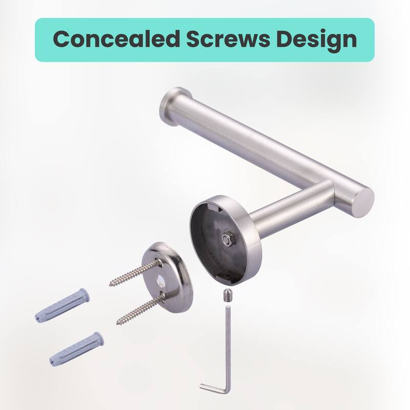 WOWOW Wall Mount Stainless Steel Single Arm Toilet Paper Holder