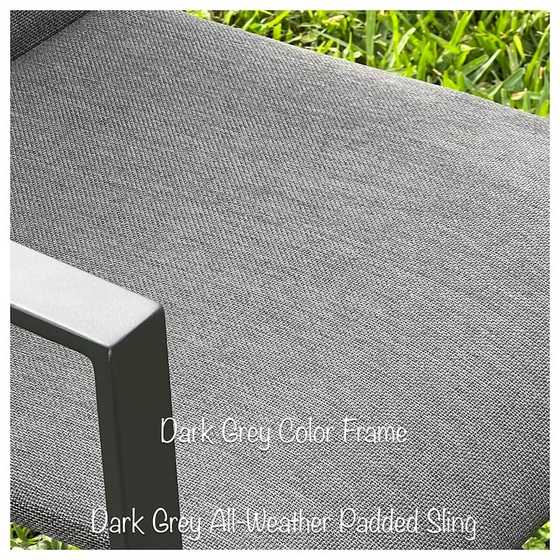 Tropea Dark Grey 11-Piece Aluminum Outdoor Dining Set with Sling Set in Midnight Grey - N/A