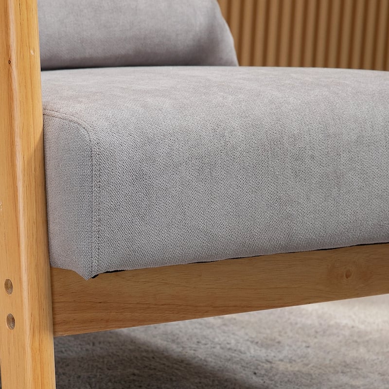 Fabric Accent Chair Armchair with Wood Legs for Bedroom