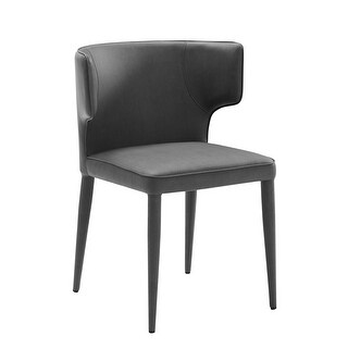 Extended Wingback Modern Leather Dining Chair