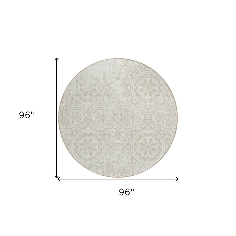 HomeRoots Medallion Transitional Rectangle Outdoor Rug