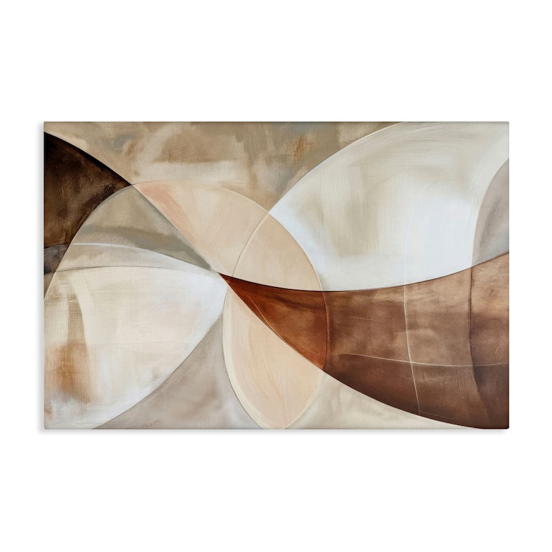Stupell Curved Neutral Tones Abstraction Canvas Wall Art Design By LSR Creative Studio - 45 x 30