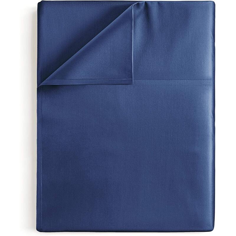 CGK Linens Solid Double Brushed Microfiber Single Flat Sheet/ Top Sheet - Navy Blue - Full