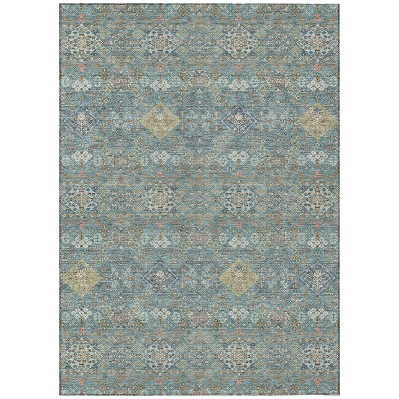 Machine Washable Indoor/ Outdoor Boho Panel Chantille Rug
