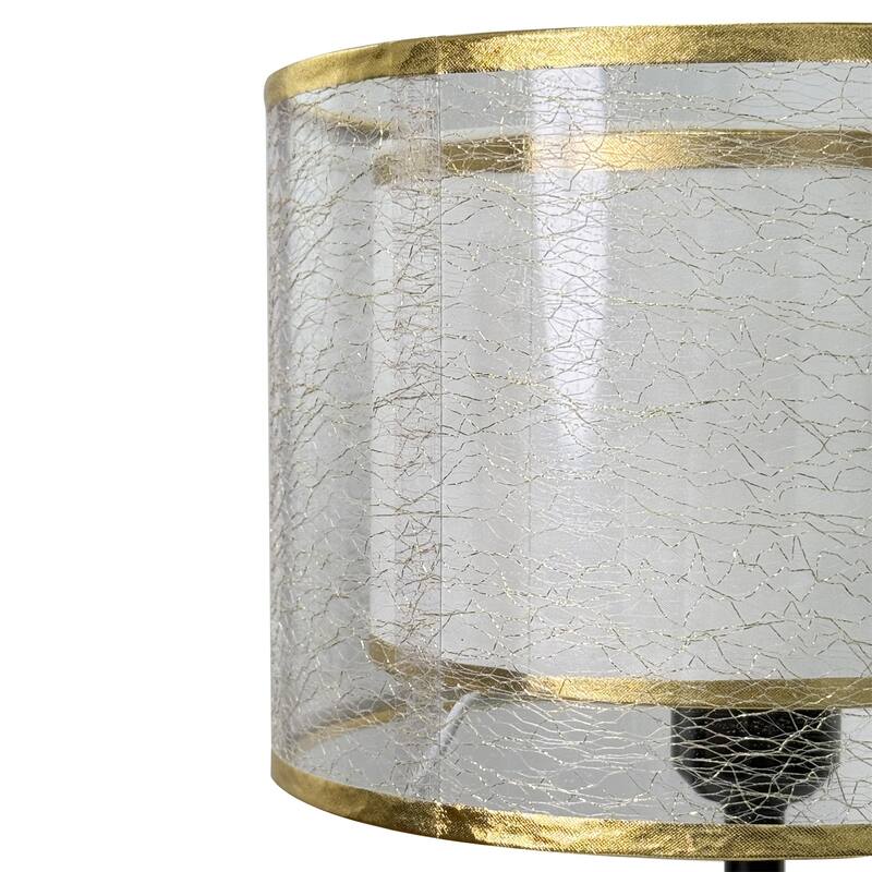 Mid-century Vintage Nightstand Table Lamp Gold Accents Base Bedside Desk Reading Light