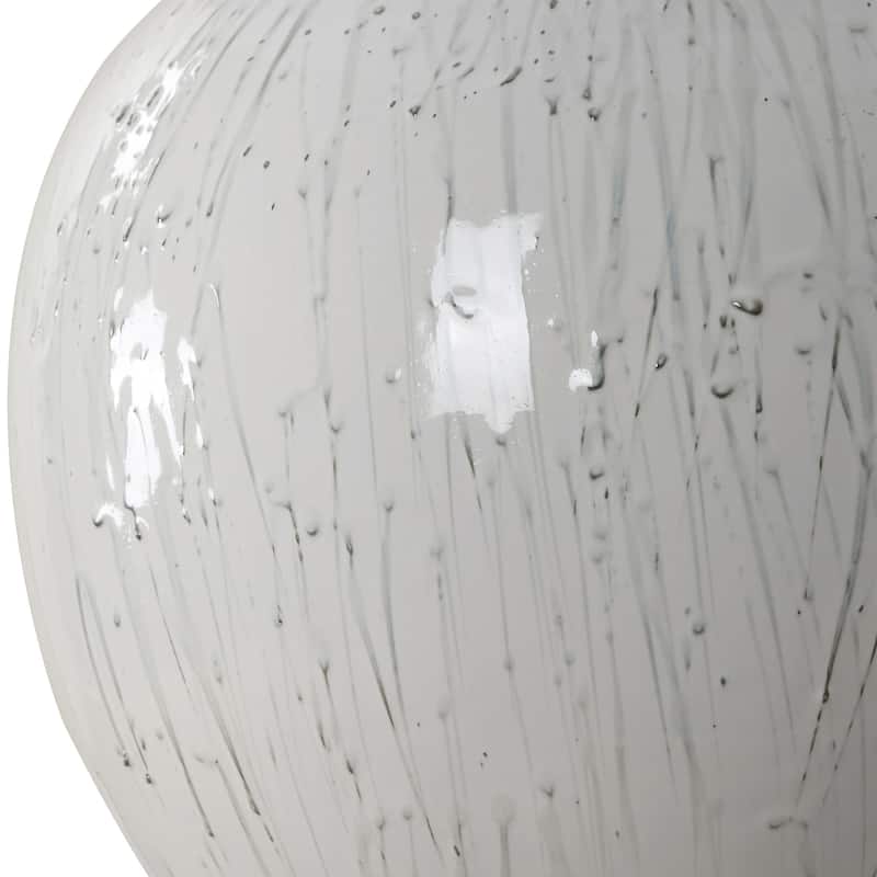 Ceramic Glossy Table Lamp with White Tapered Shade - 25.75" - White
