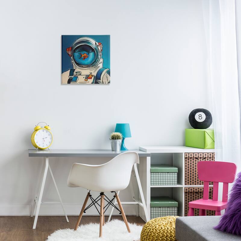 Stupell Goldfish Astronaut Suit Canvas Wall Art Design By Kamdon Kreations