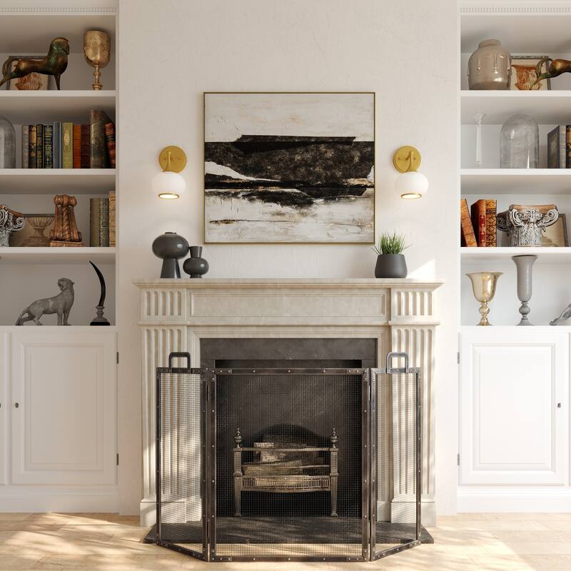 Acroma 1 Light Wall Sconce with Opal Glass Shade