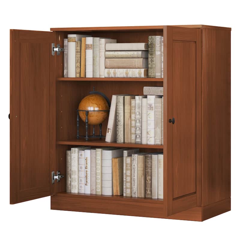 Palace Imports 100% Solid Wood 3-Shelf Bookcase, Adjustable Shelves, 32" Wide, 35.75" Tall