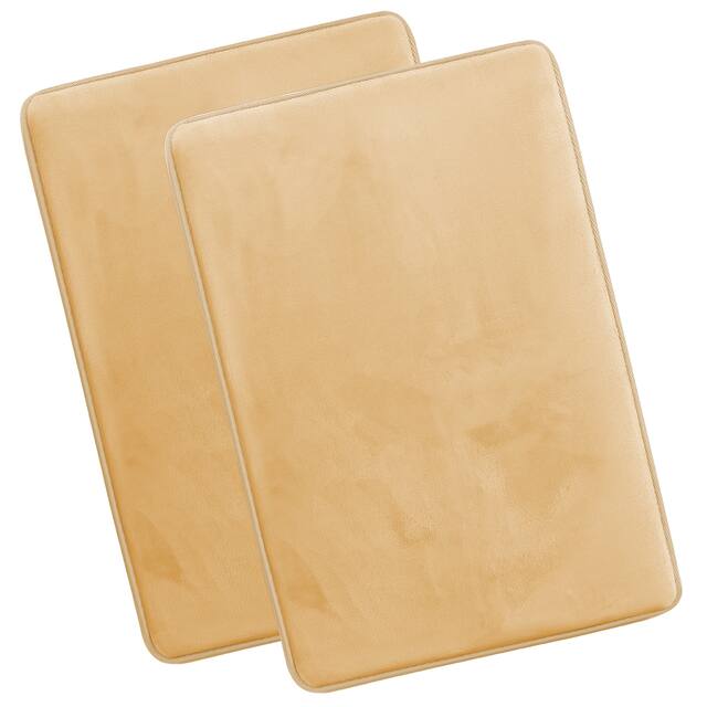 Clara Clark Ultra Soft Plush Bathroom Rug - Non-Slip, Velvet, Memory Foam Bath Mat - Set of 2 - Set of 2 20x32 - Beige Cream