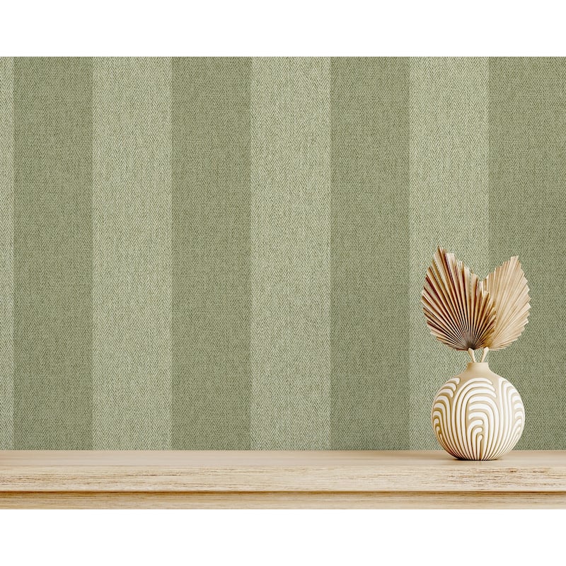 Fine Decor Finn Green Chevron Stripe Wallpaper
