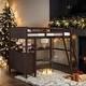 preview thumbnail 2 of 53, Stylish & Simple Full size Loft Bed with Drawers and Built-in Desk, Wooden Loft Bed with Shelves, Health and Comfort, Espresso