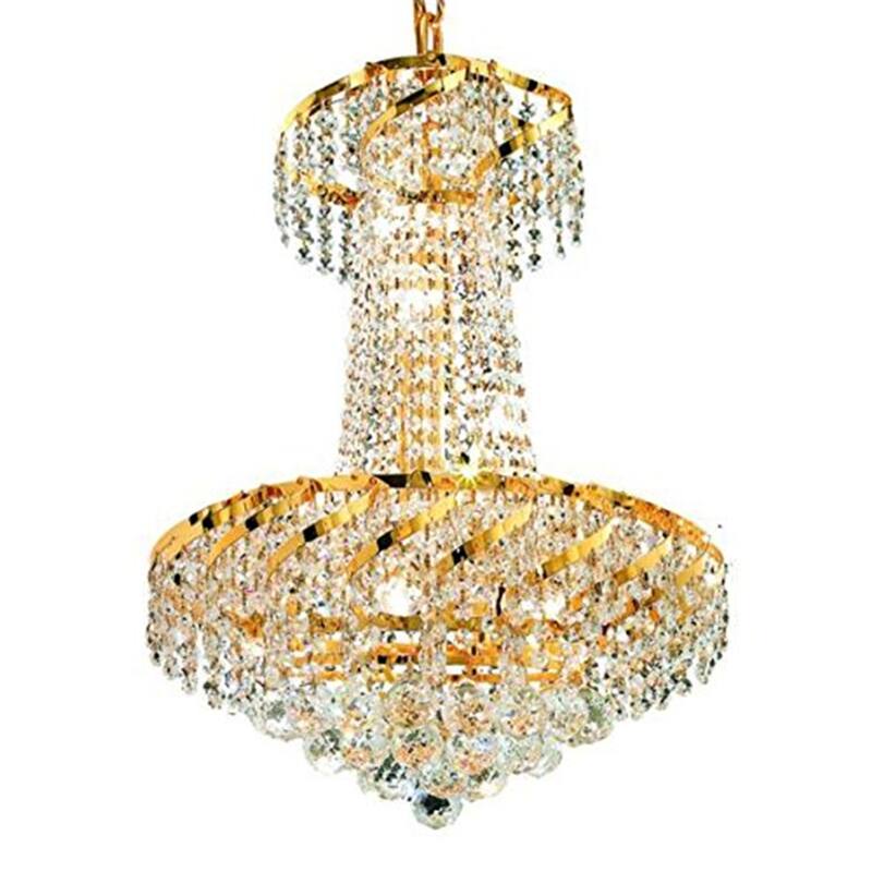 6-Light Gold Pendant Light - Crystal Chandelier for Dining Room, Kitchen, Modern Home Decor - 22