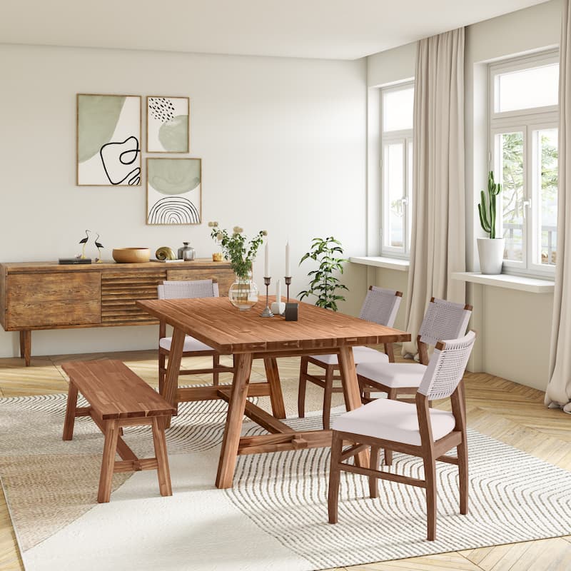 NPD Furniture Bedford 79 Inch Rectangular Dining Table A Base