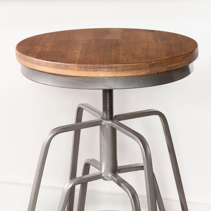 Aimes Wood and Metal 25-29 Inch Adjustable Stool