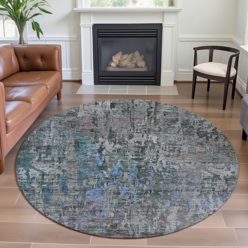 Premium Washable Super Soft Modern Ombre Mayfield Rug - Fern - 8' x 8'